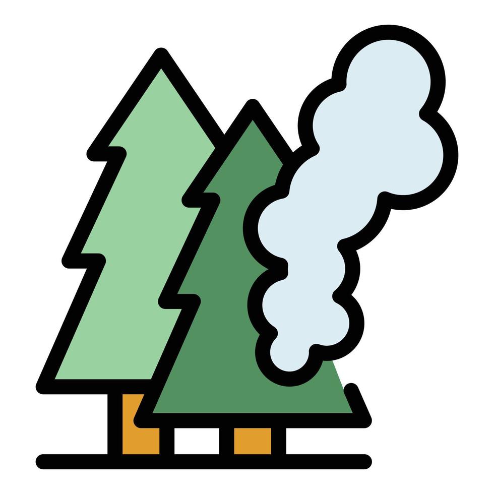 fuego bosque icono vector plano