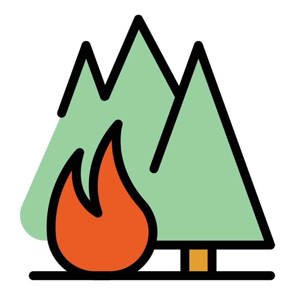 Flammable forest icon vector flat