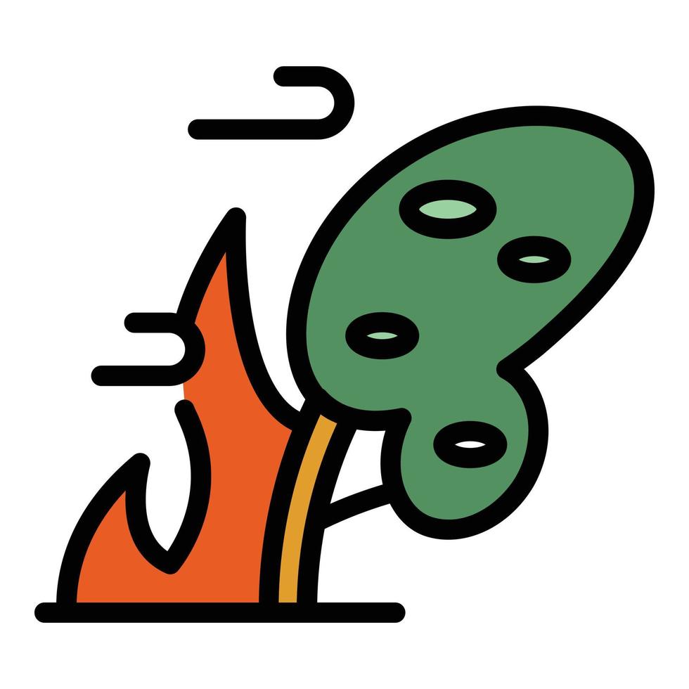 Burn forest icon vector flat