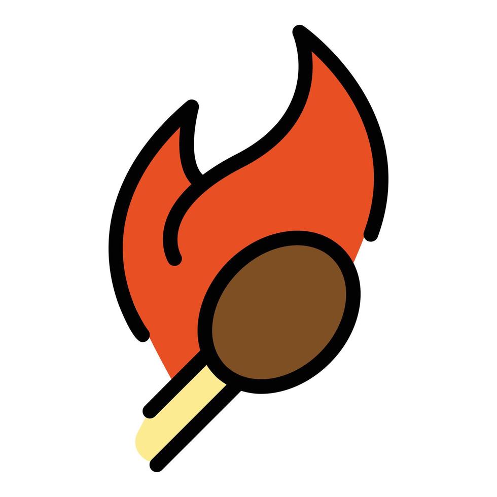 Flame match icon vector flat