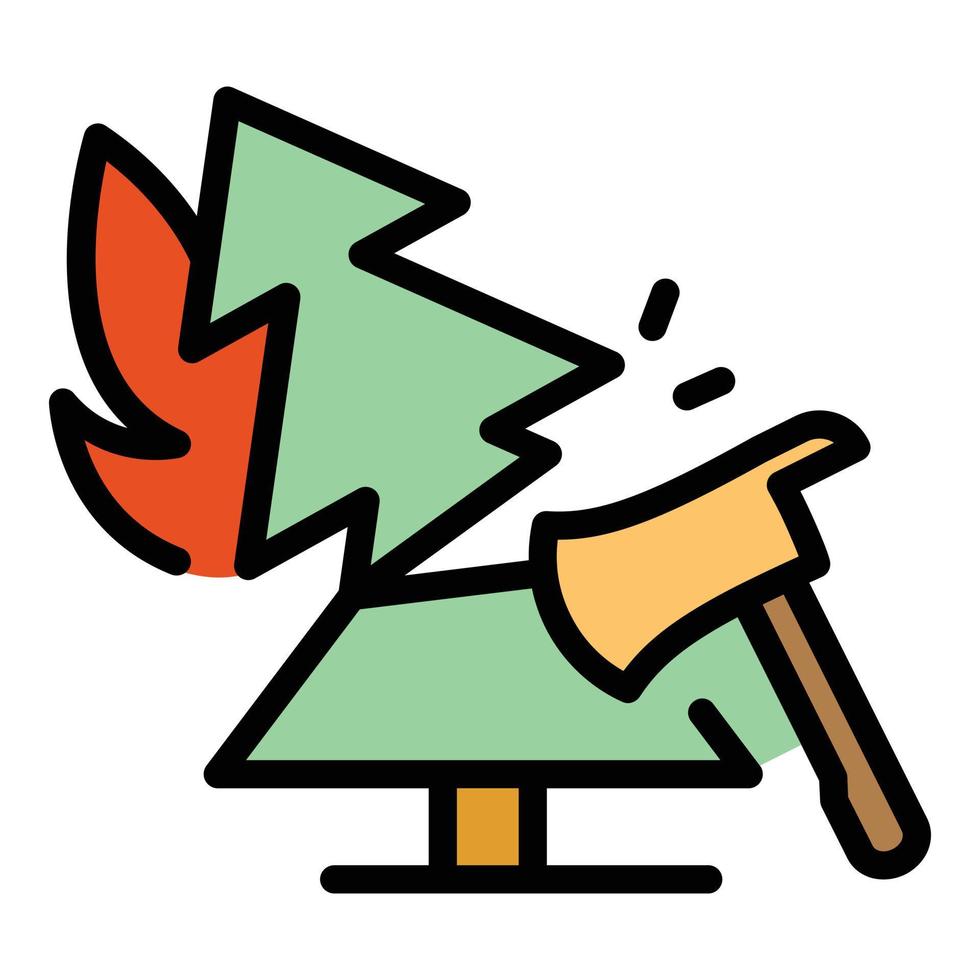 Deforestation icon vector flat