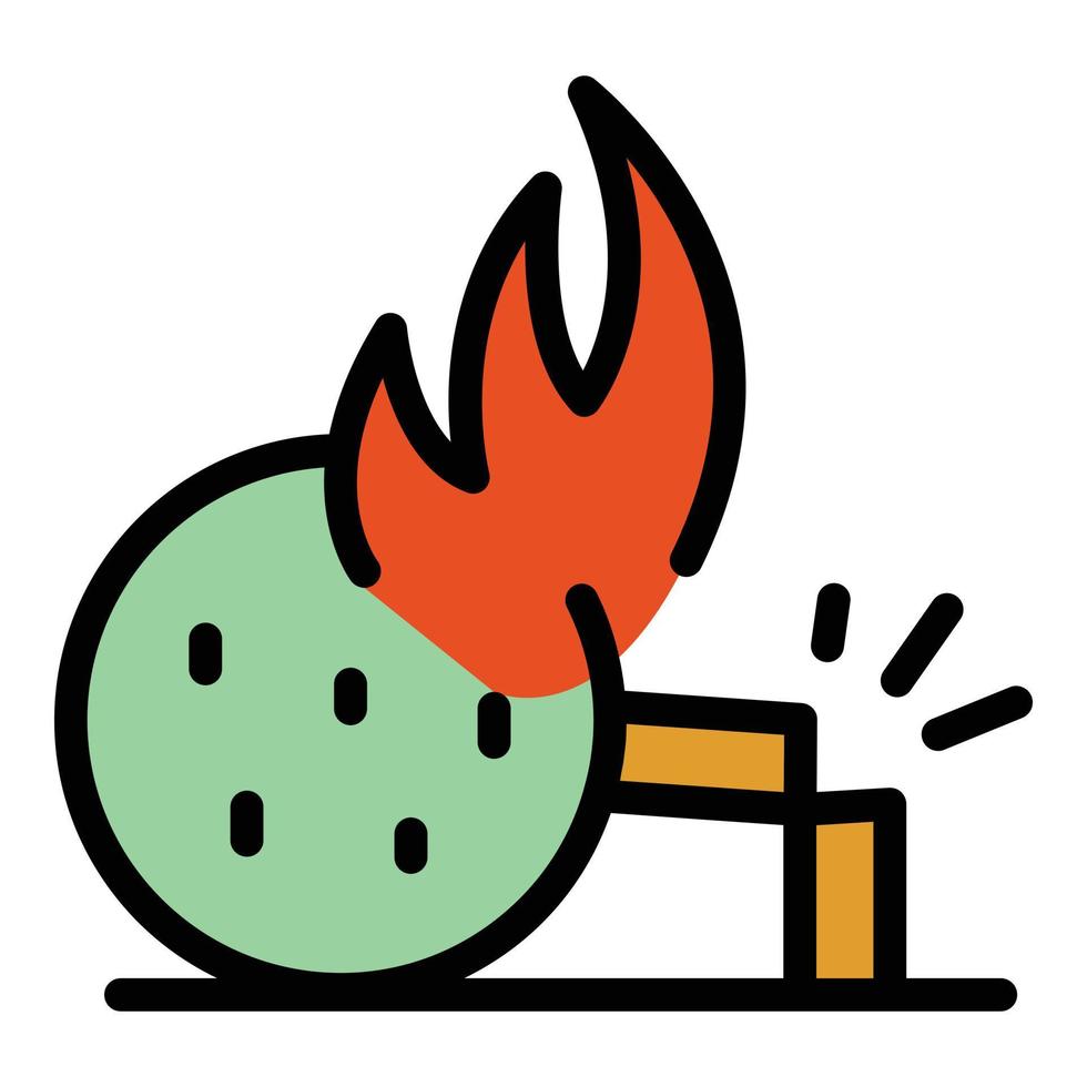 Forest combustion icon vector flat