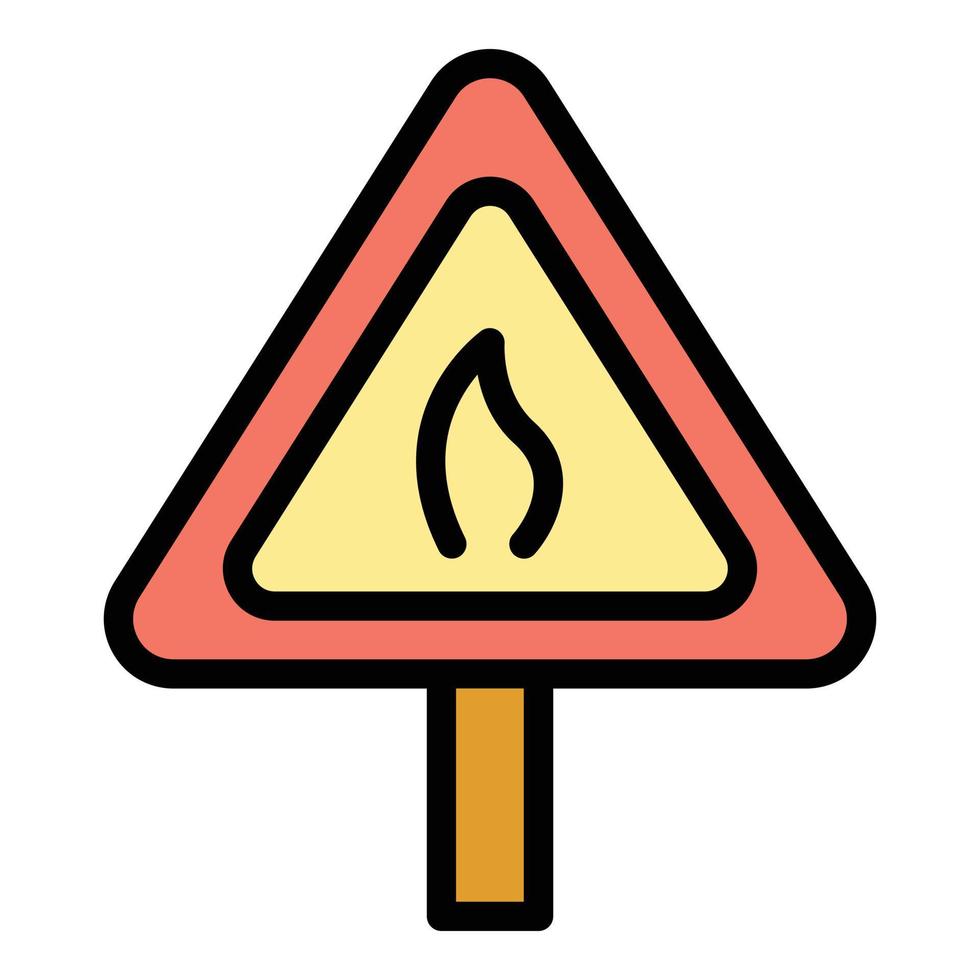 Ban burning icon vector flat