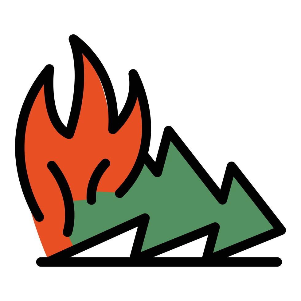 Forest blaze icon vector flat