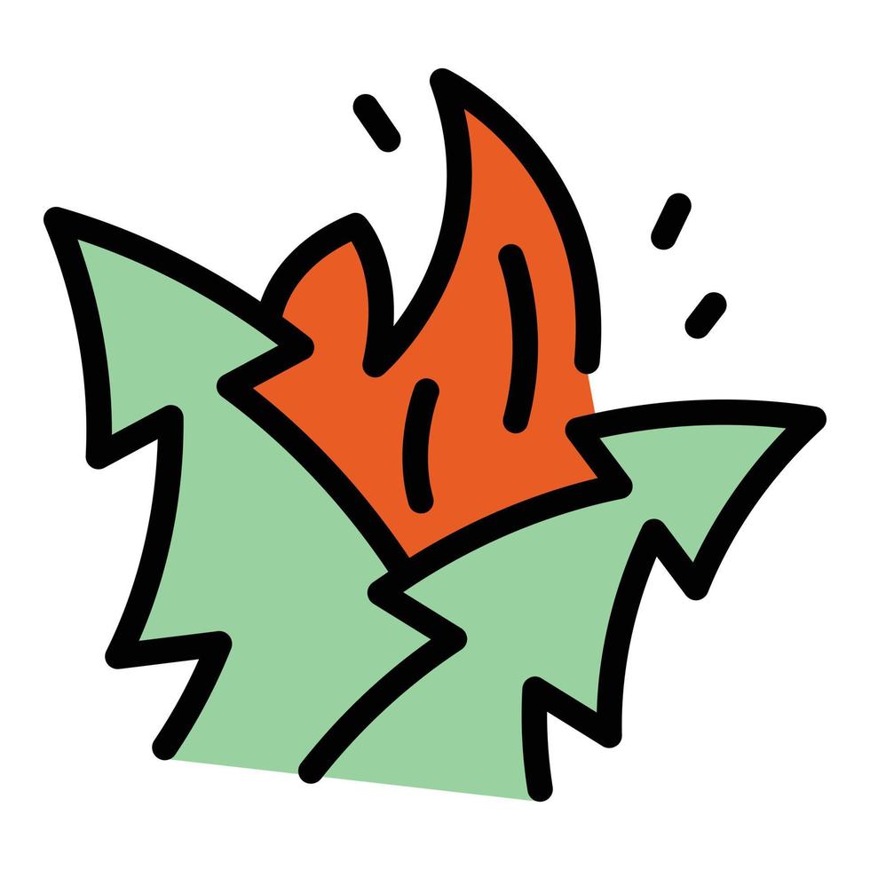 Forest on fire icon vector flat