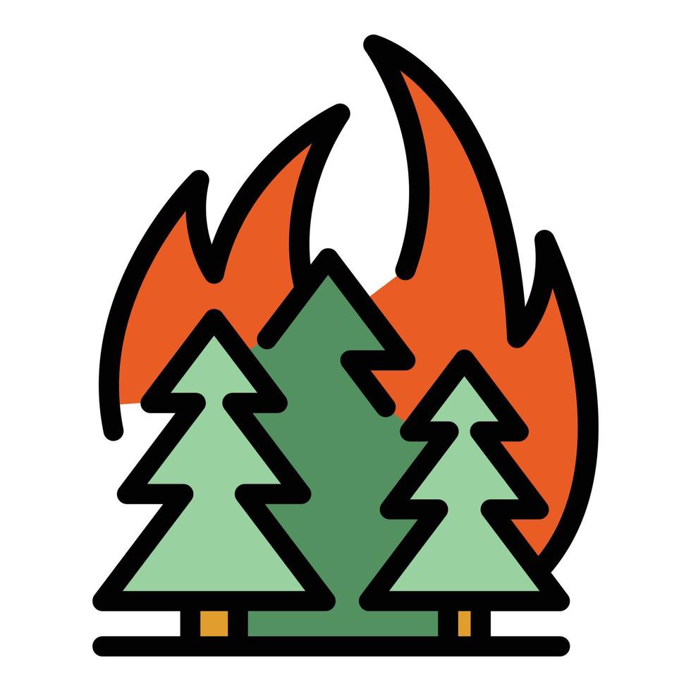 bosque flameante icono vector plano