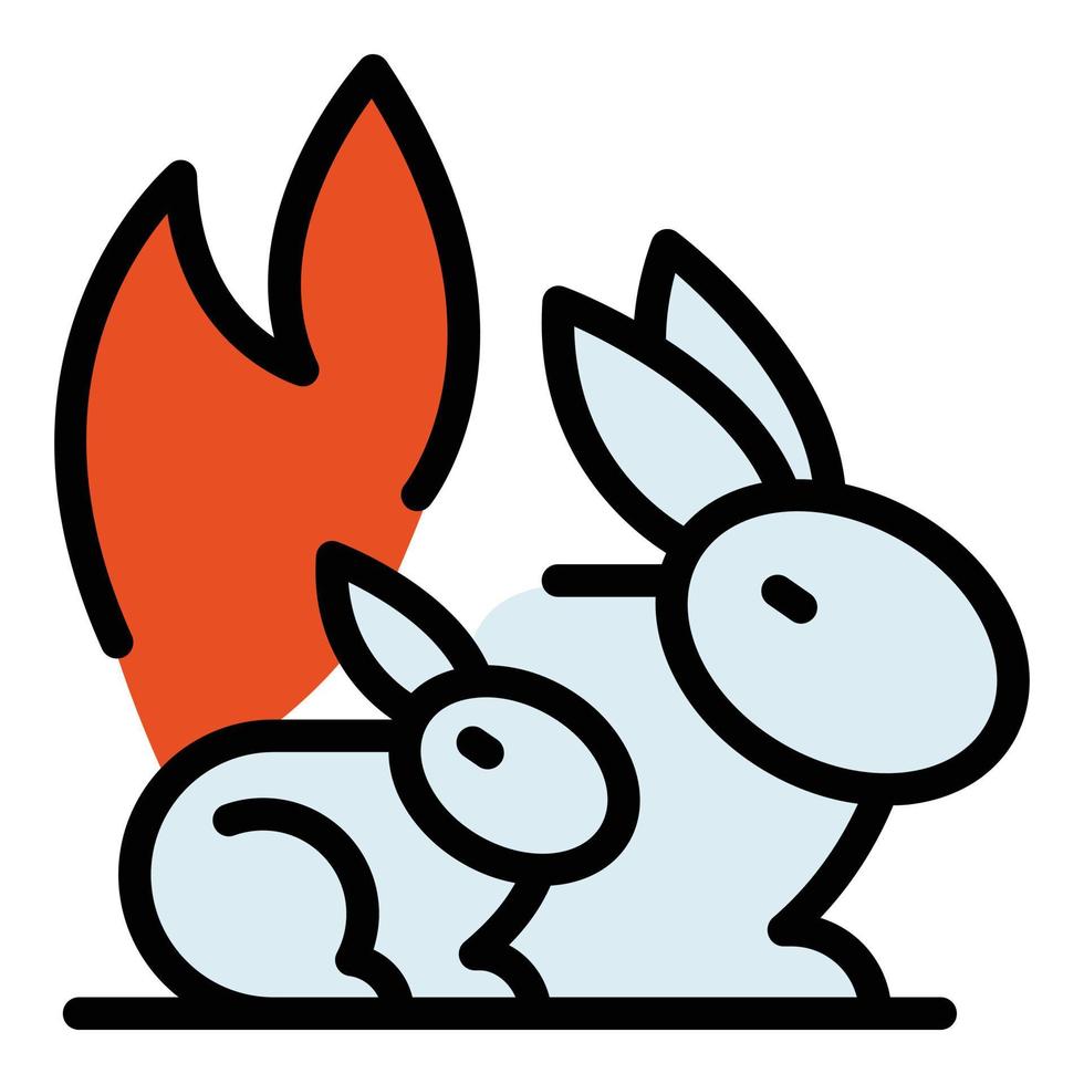 Wildfire animals icon vector flat