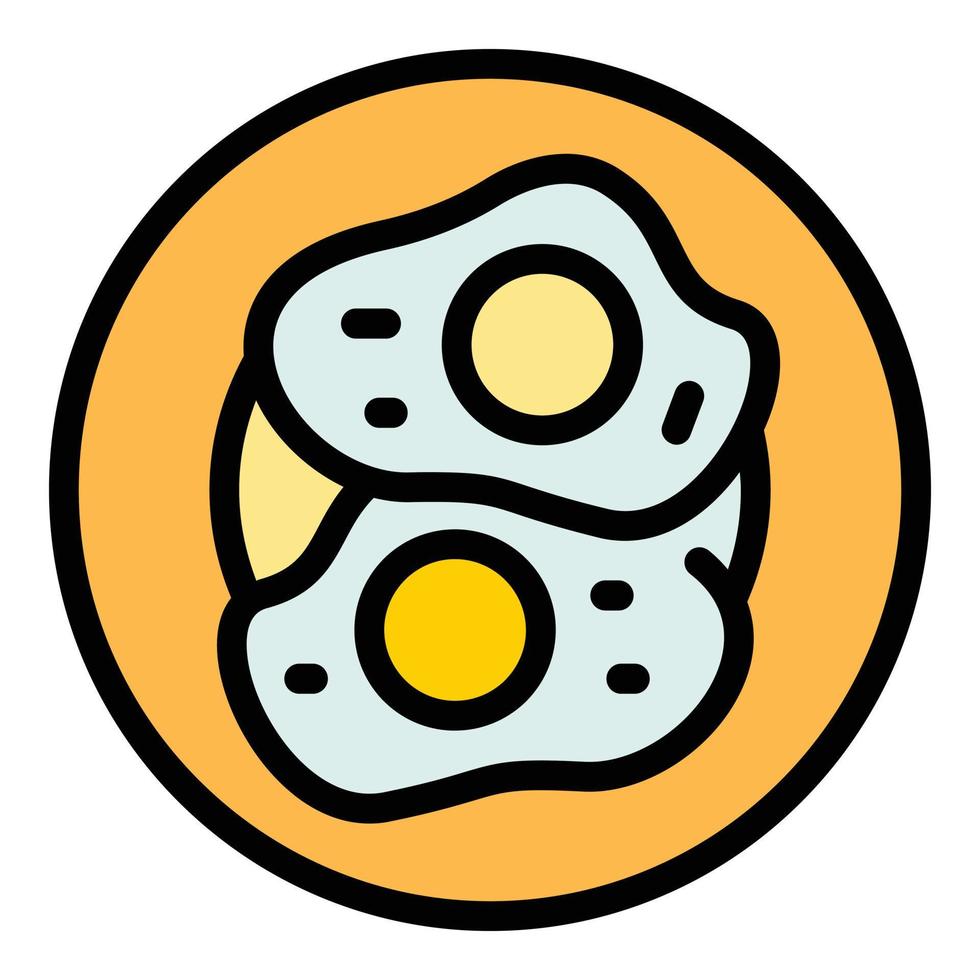 Eggs plate icon vector flat