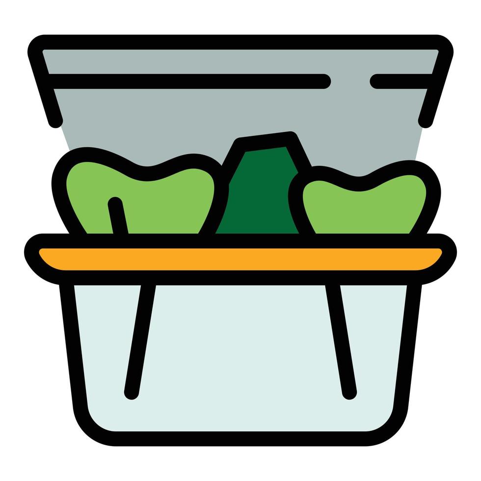 almuerzo caja icono vector plano