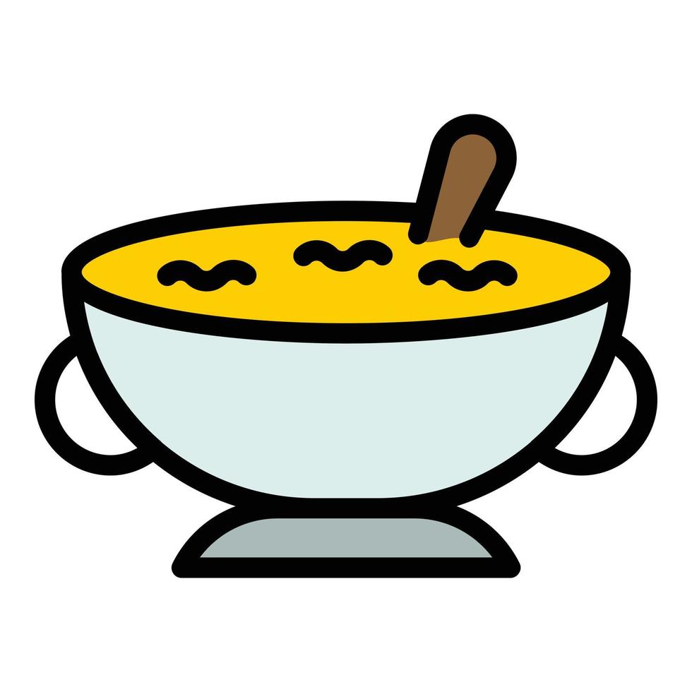 Lunch bowl icon vector flat