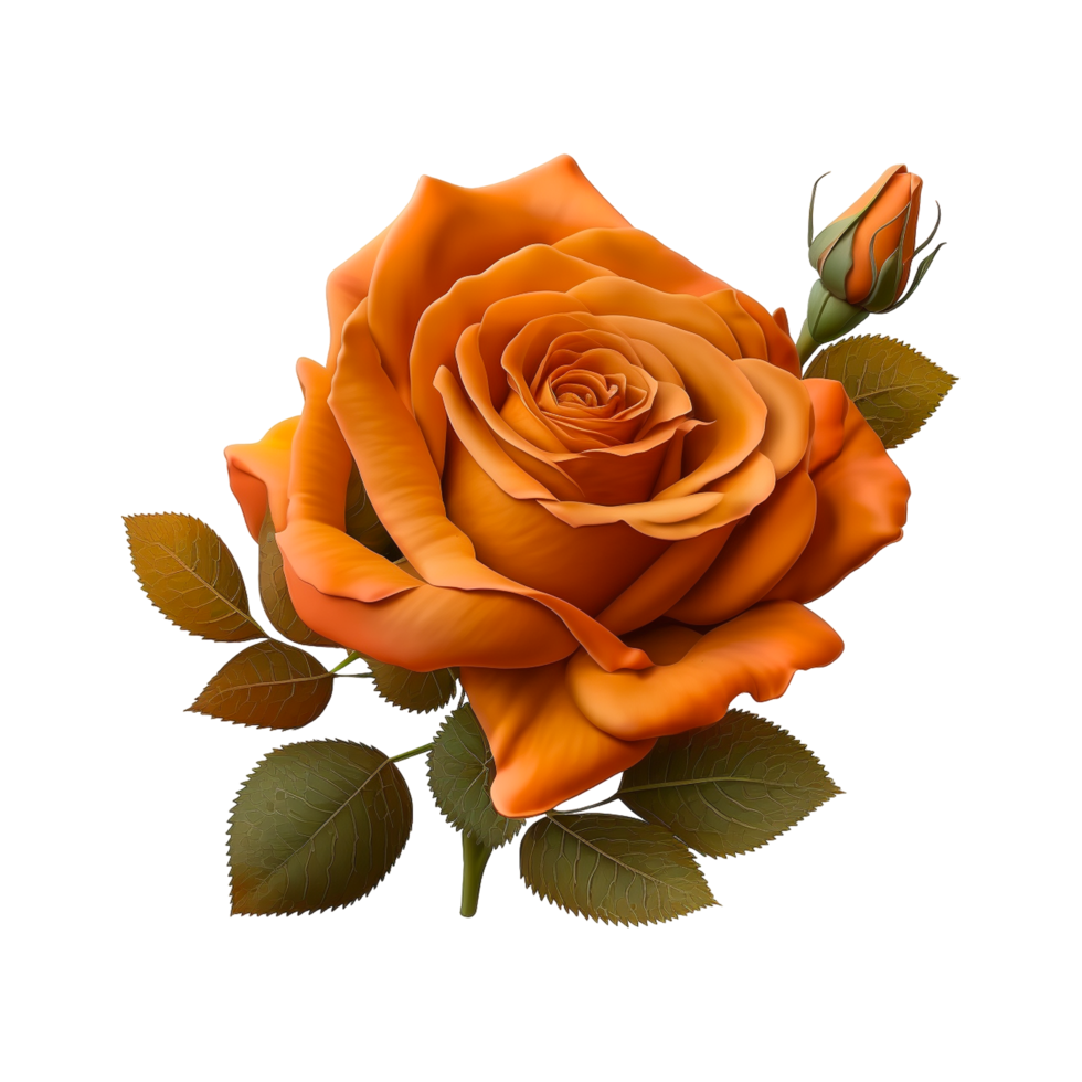 Orignal Beautifull Nature Red Rose Flower With Green Leaf png