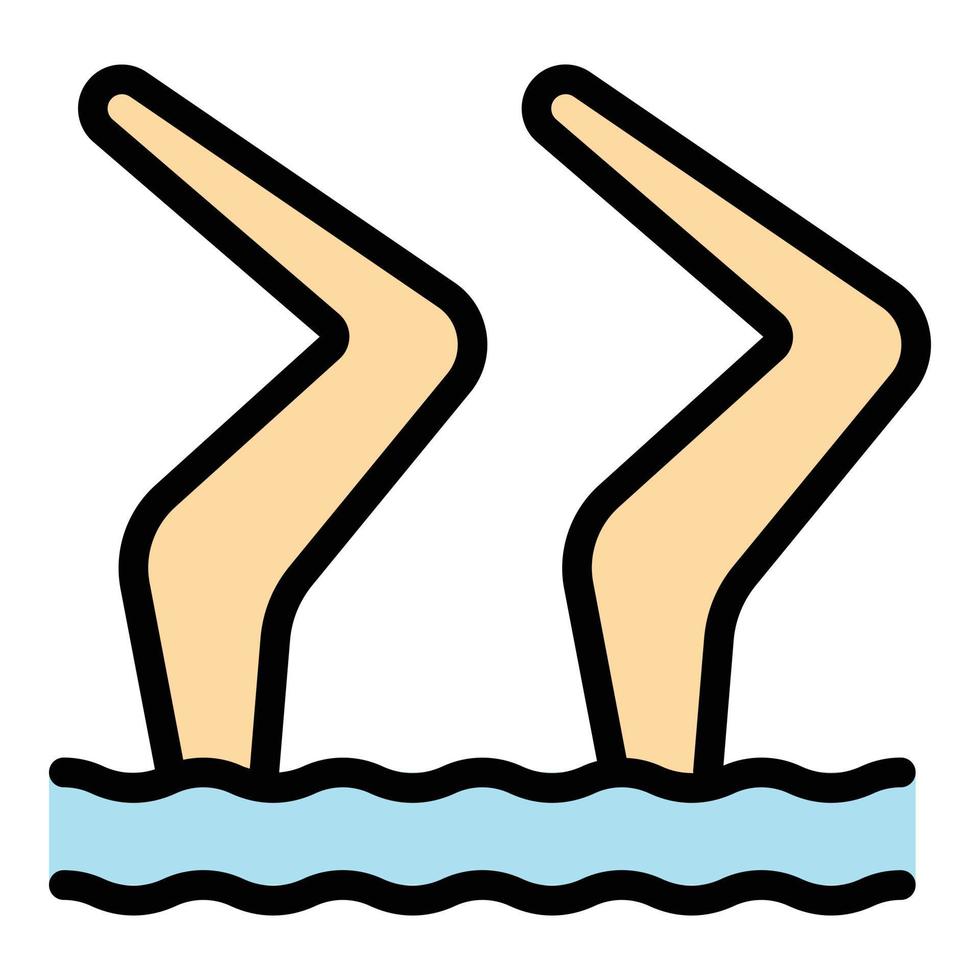 Synchronized swimming group icon vector flat