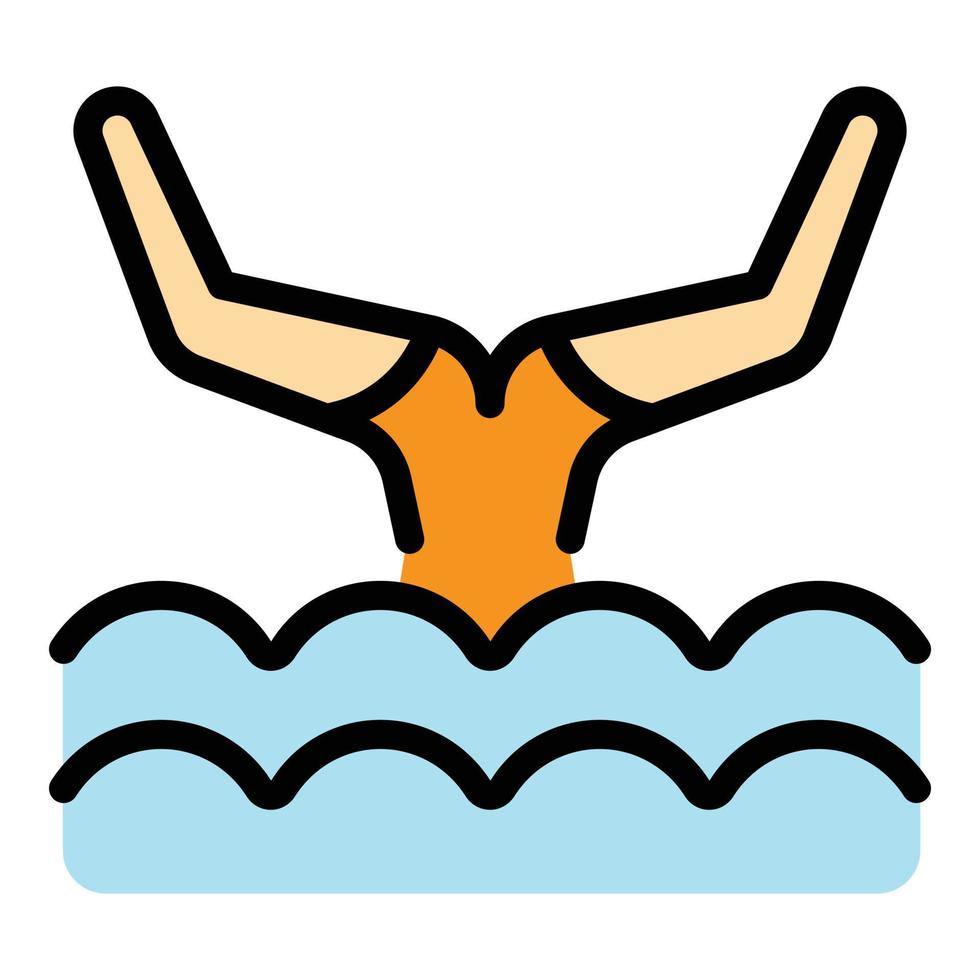 Solo synchronized swimming icon vector flat