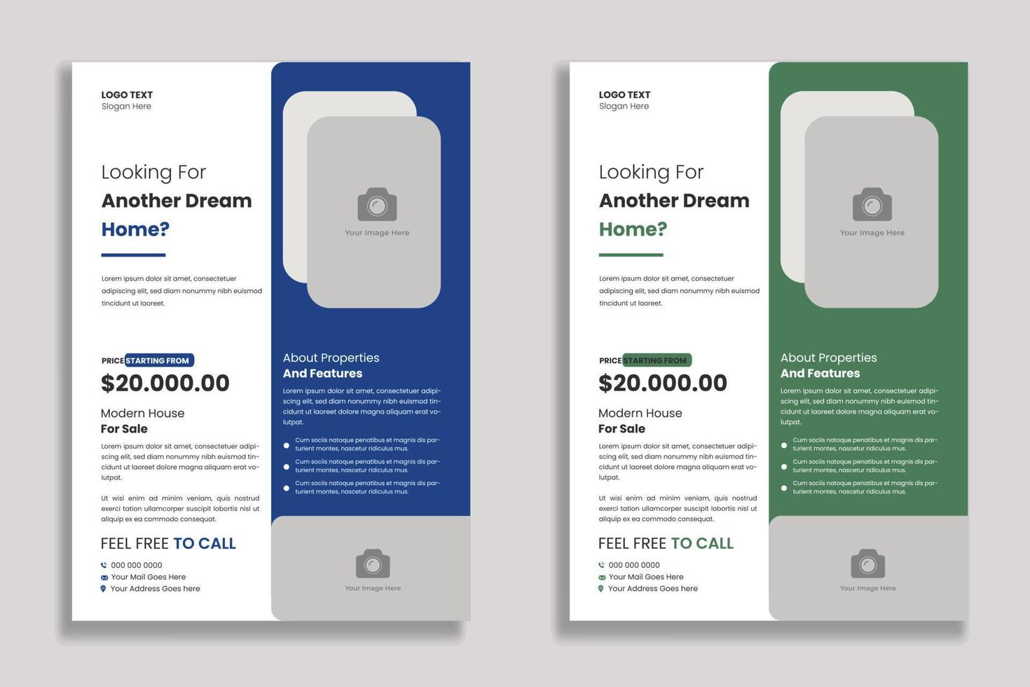 Real Estate Flyers for a house for another dream home vector
