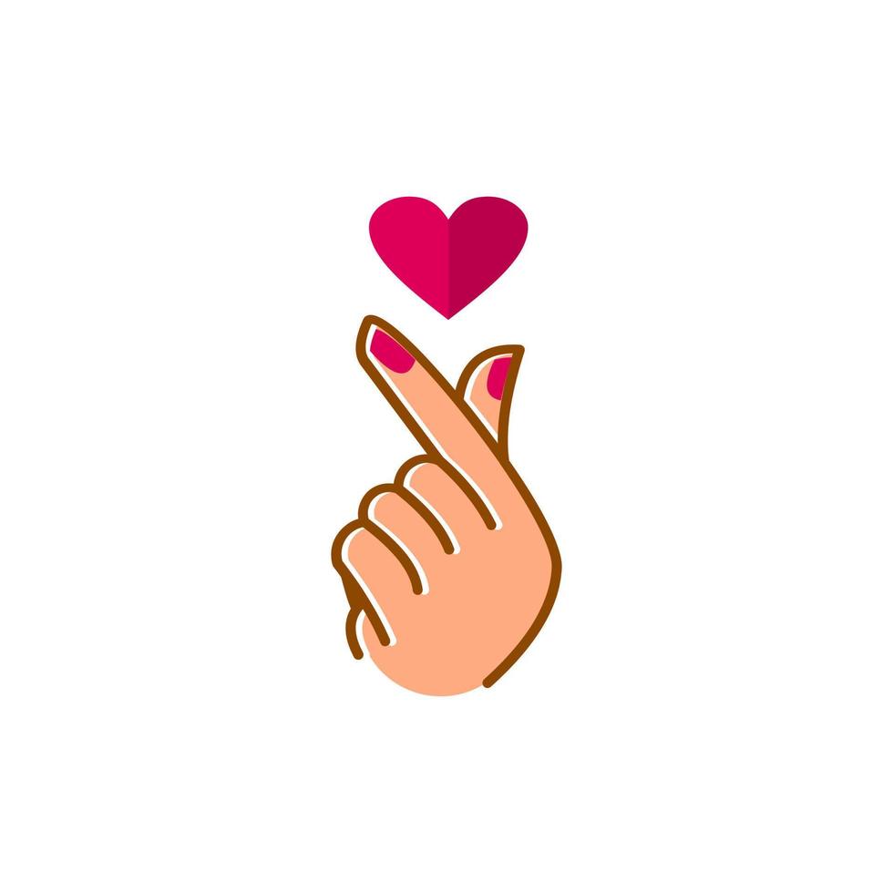 A hand with a heart symbol on it vector