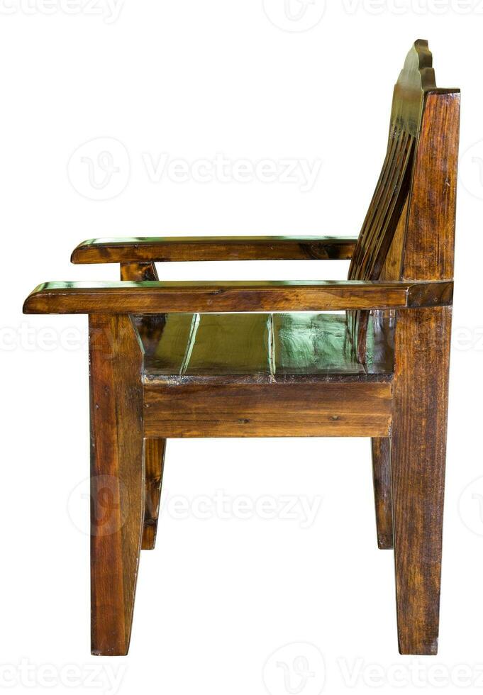 dark wooden chair isolated on white with clipping path photo