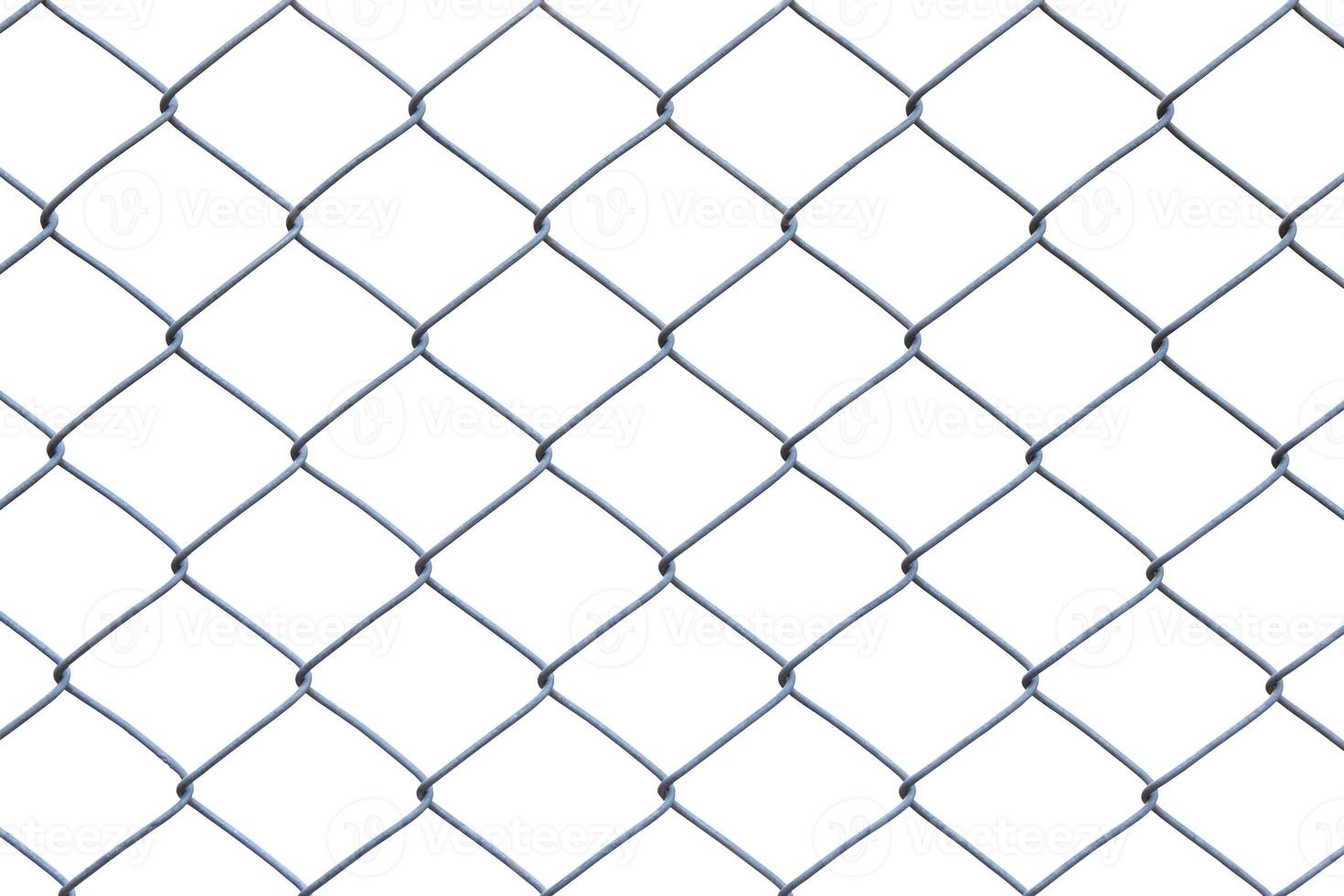 Metal wire fence or cage on white background with clipping path photo