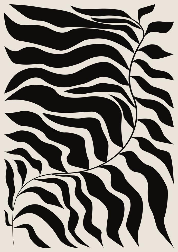 Modern abstract boho poster.  Earth tones organic shapes. Contemporary design for poster, banner,greeting card, flyer, social media post, story. Minimalist mid century style vector Illustration.