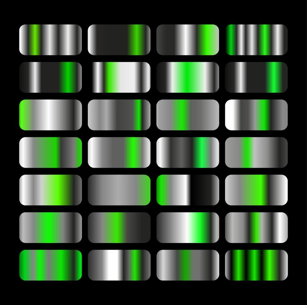Silver and green colors vector gradients blocks.