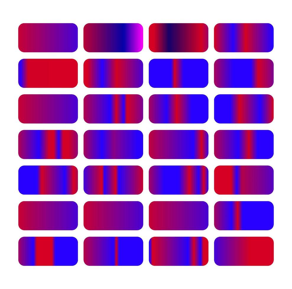 Red and blue color gradients vector set.