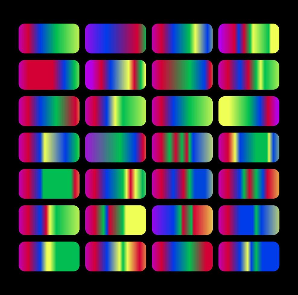 Colorful vector gradients swatch. Colorful gradients.
