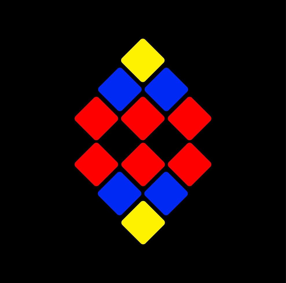 An Abstract square textiles shape vector icon.