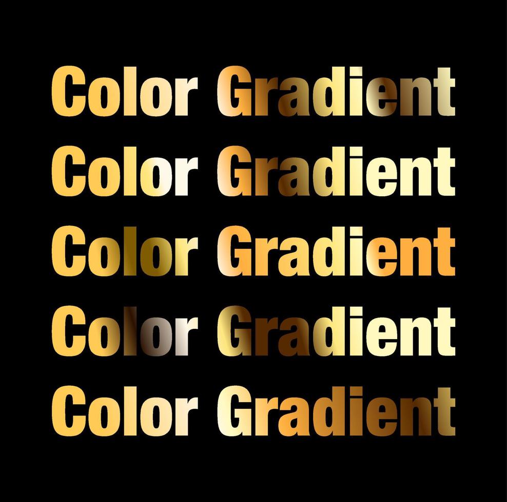 Color Gradient with golden gradients. vector