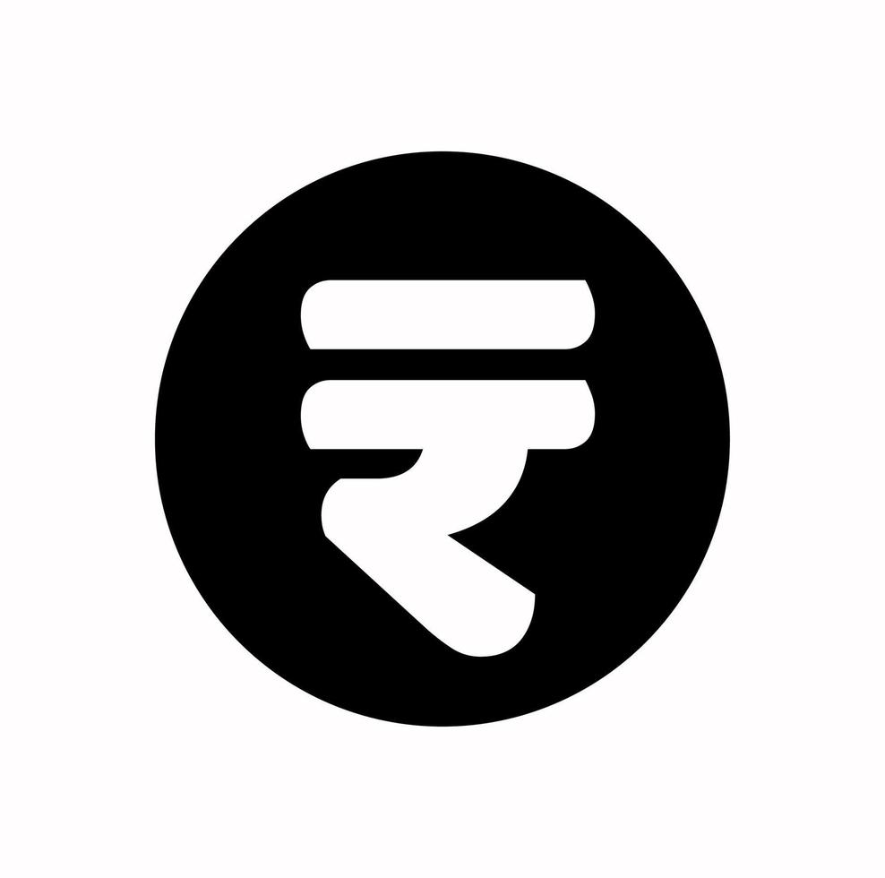 Indian Rupees symbol in round shape. Indian Rupees. vector