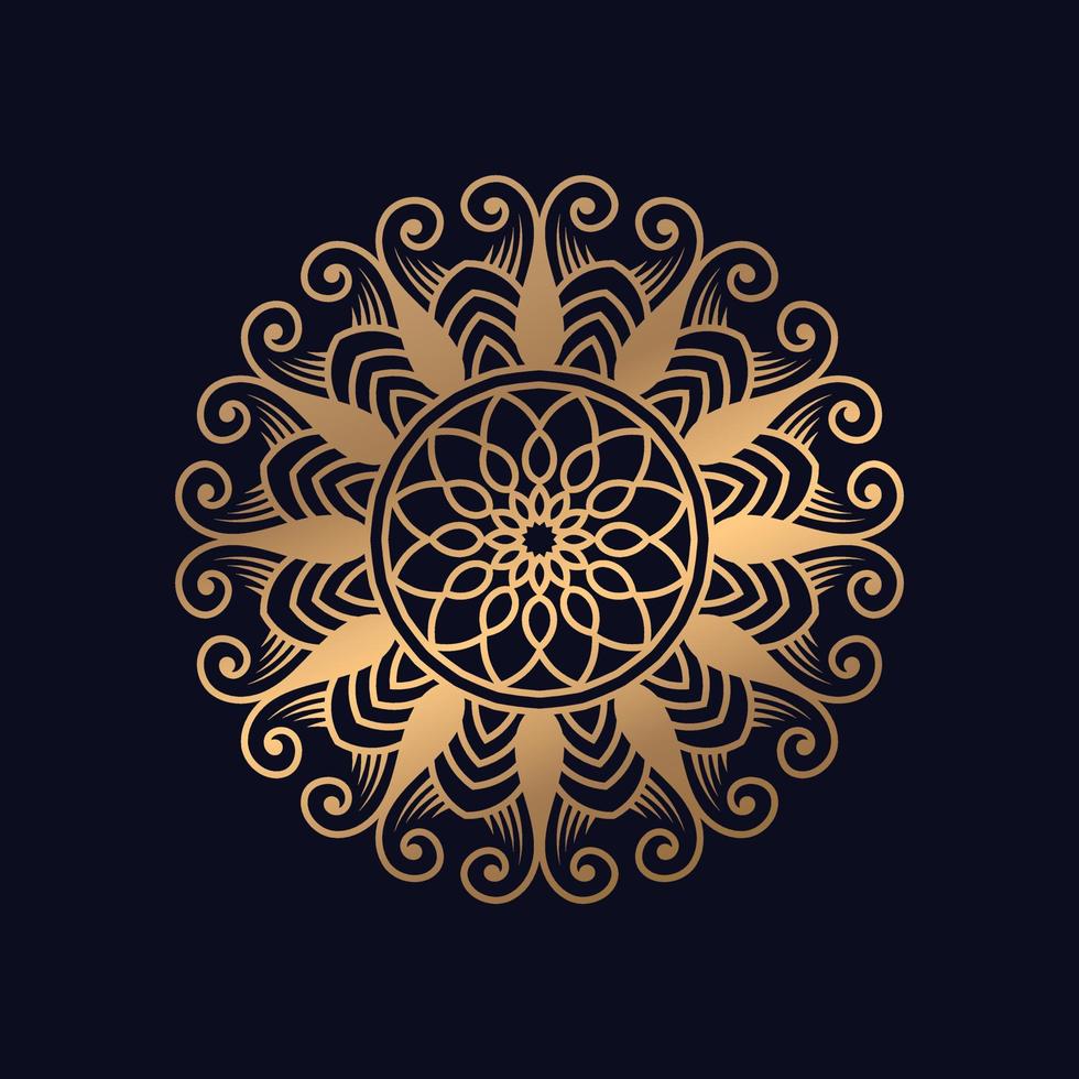 Golden Floral Star Mandala elements illustration stock vector