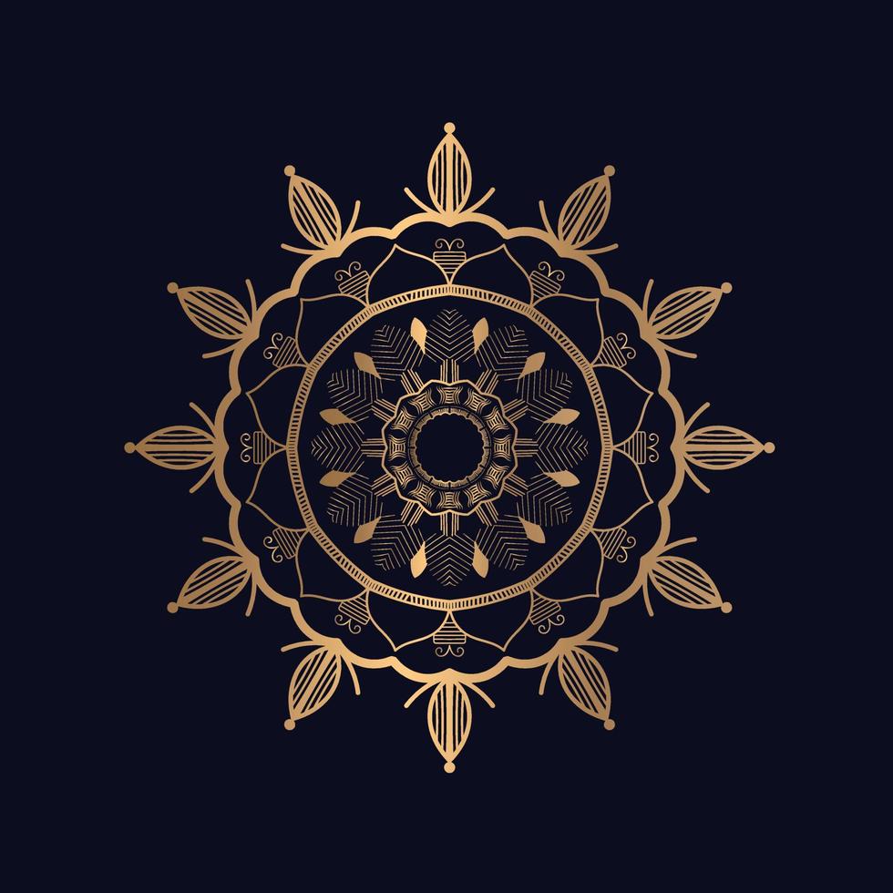 Golden Floral Star colorful Islamic Pattern Mandala decorative elements vector