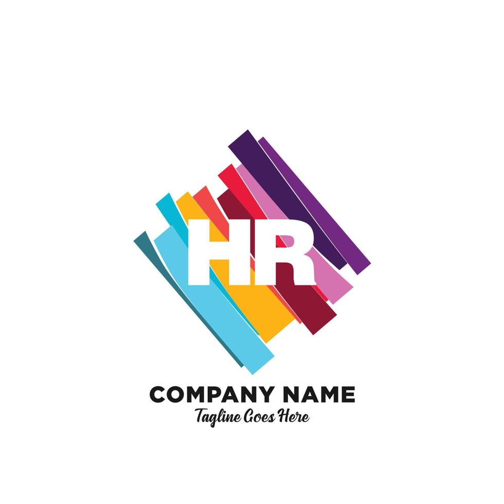 HR initial logo With Colorful template vector. vector