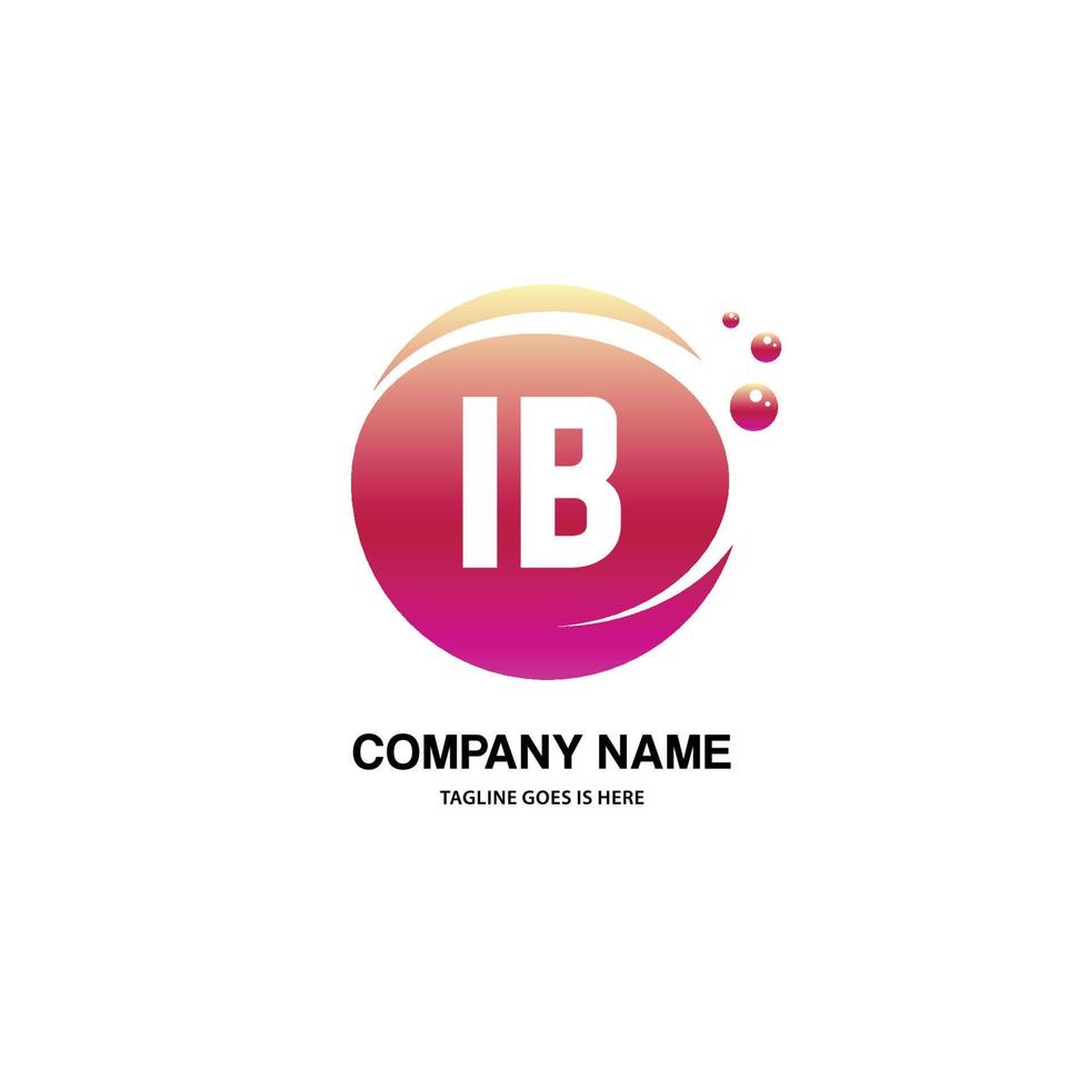 IB initial logo With Colorful Circle template vector