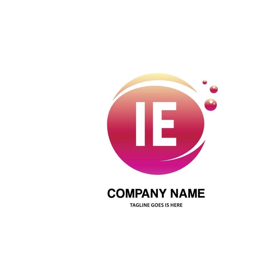 IE initial logo With Colorful Circle template vector