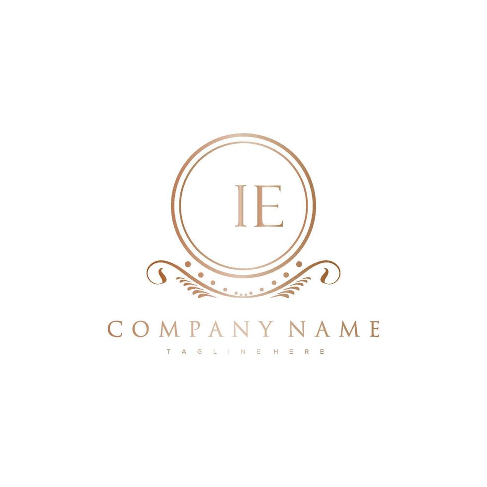 IE Letter Initial with Royal Luxury Logo Template vector