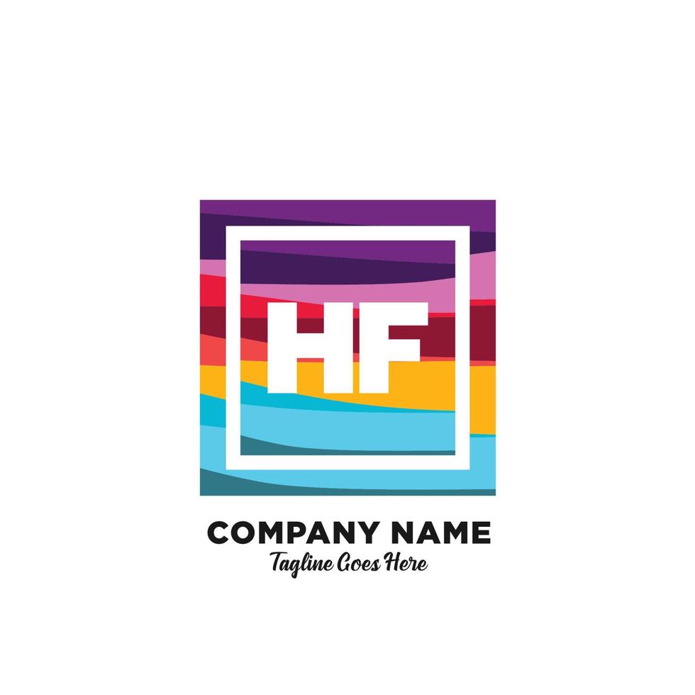 HF initial logo With Colorful template vector. vector