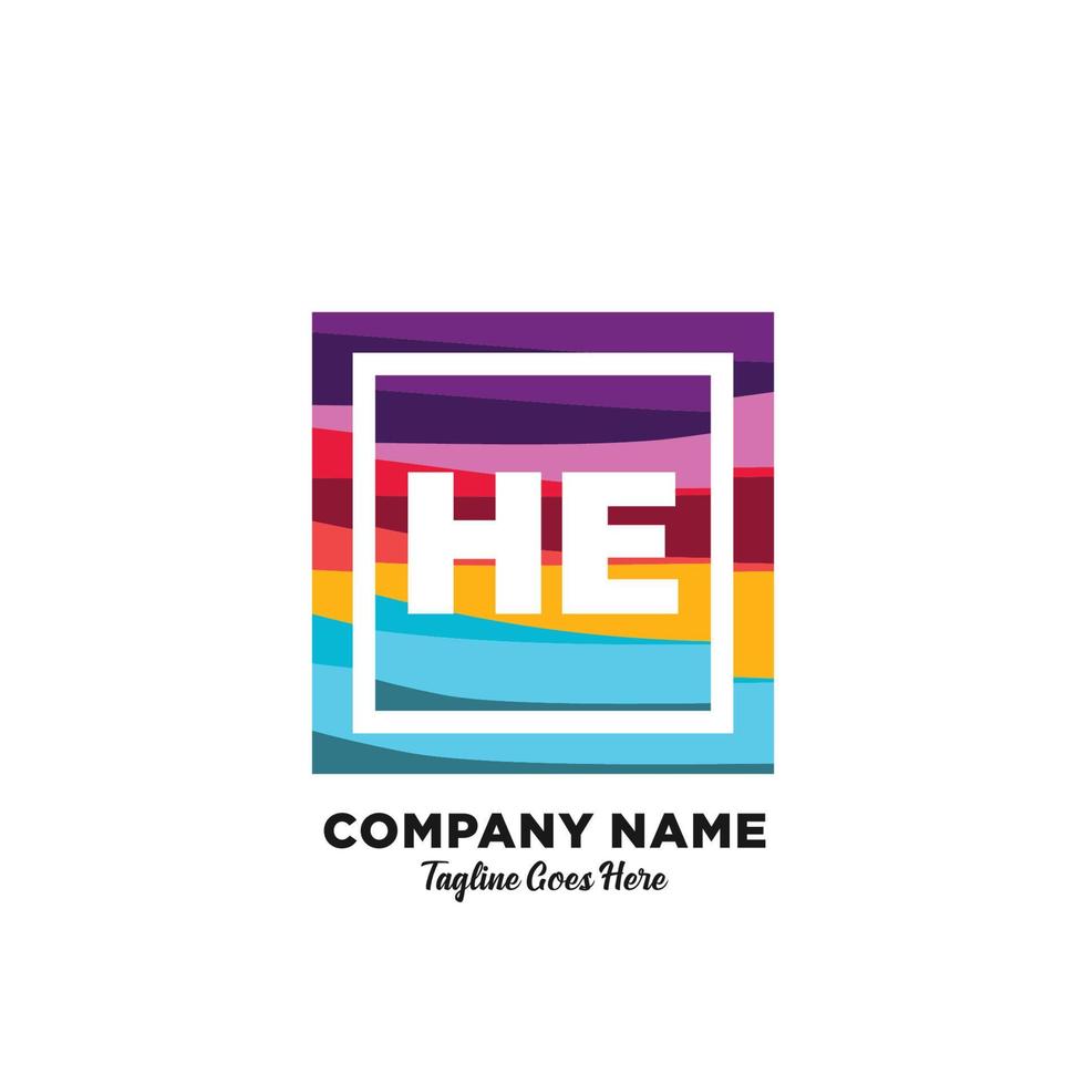 HE initial logo With Colorful template vector. vector