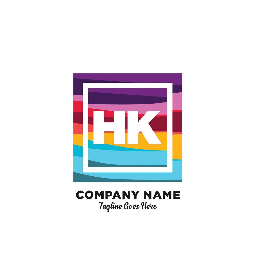 HK initial logo With Colorful template vector. vector