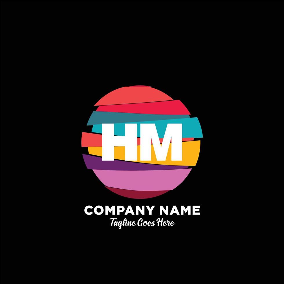 HM initial logo With Colorful template vector. vector