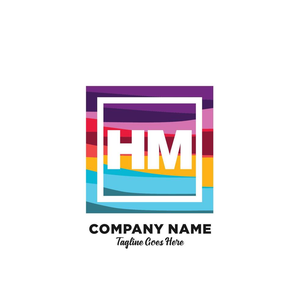 HM initial logo With Colorful template vector. vector