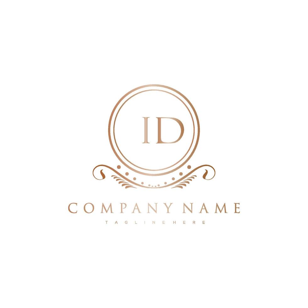 ID Letter Initial with Royal Luxury Logo Template vector