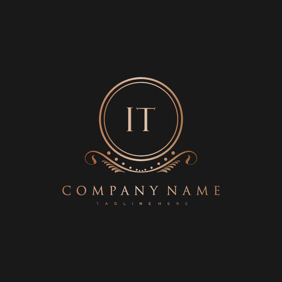 IT Letter Initial with Royal Luxury Logo Template vector