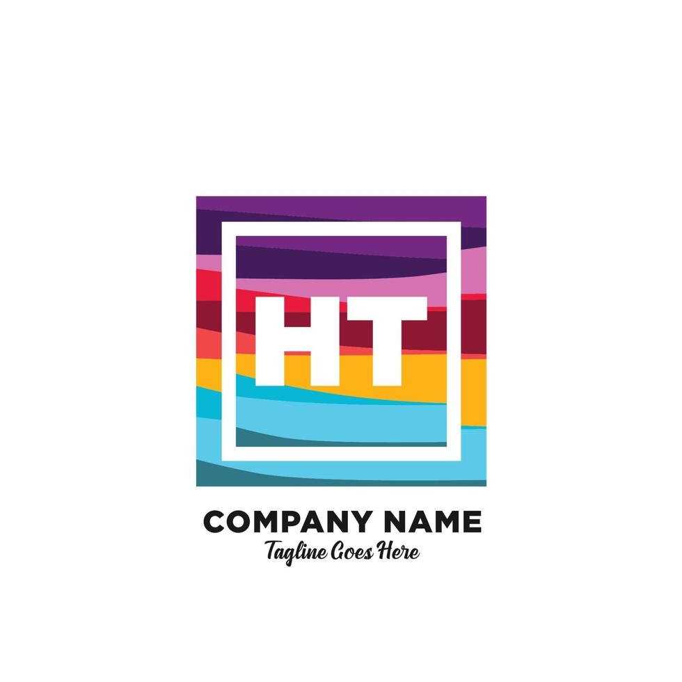 HT initial logo With Colorful template vector. vector