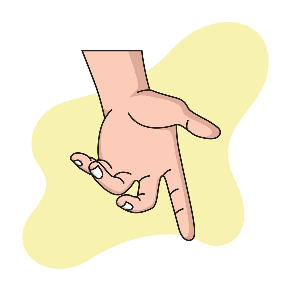 picture of a palm gesture by swinging forward vector
