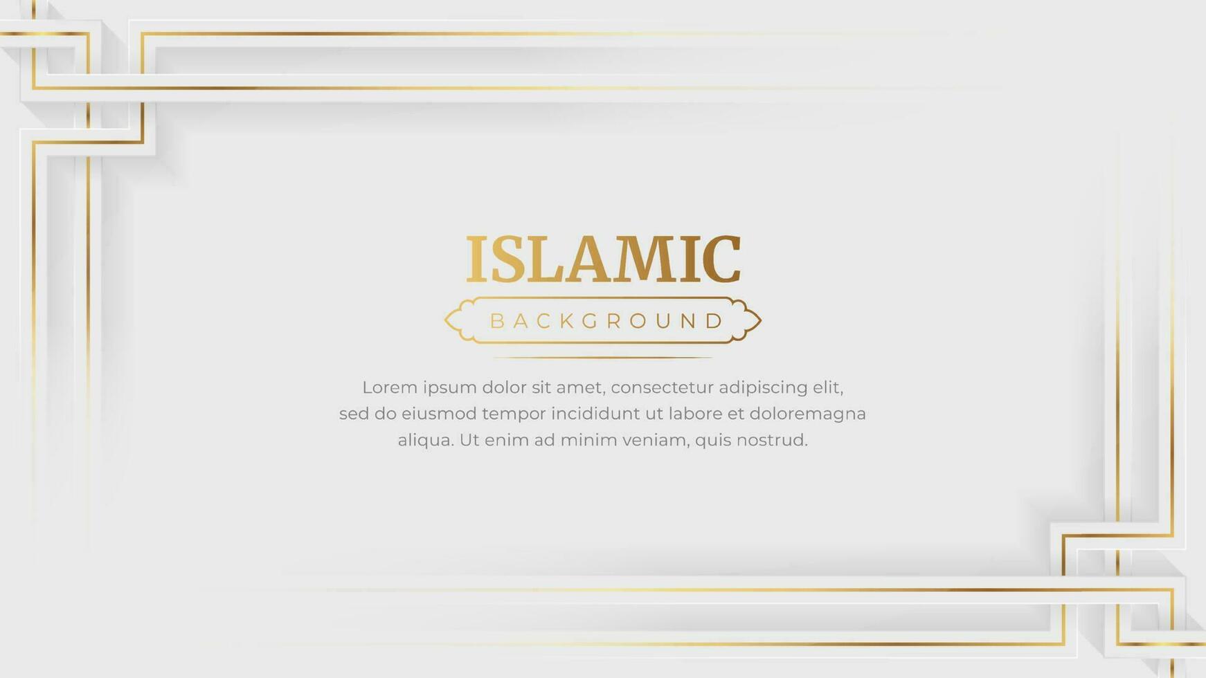 Islamic Arabic Arabesque Ornament Border Luxury Abstract White Background with Copy Space for Text vector