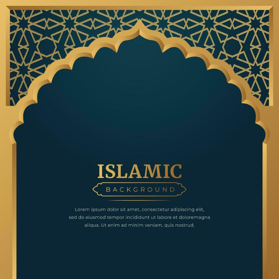 Islamic Arabic Ornament Pattern Luxury Golden Background with Copy Space for Text vector