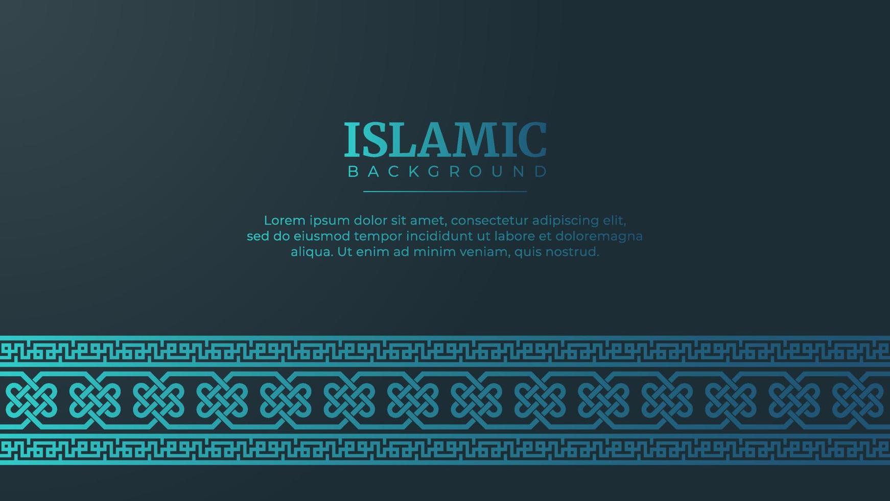 Islamic Arabic Arabesque Ornament Pattern Border Frame Blue Background with Copy Space vector