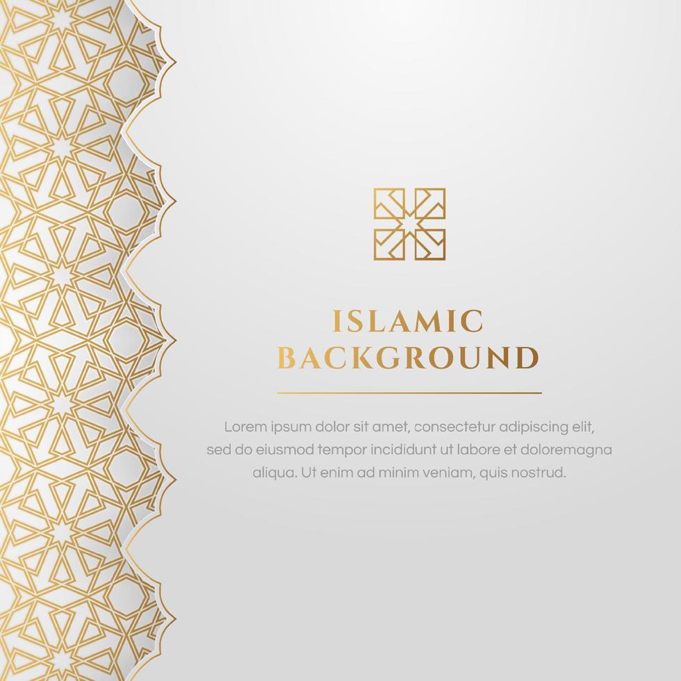 Islamic Arabic White Arabesque Pattern Golden Elegant Background vector