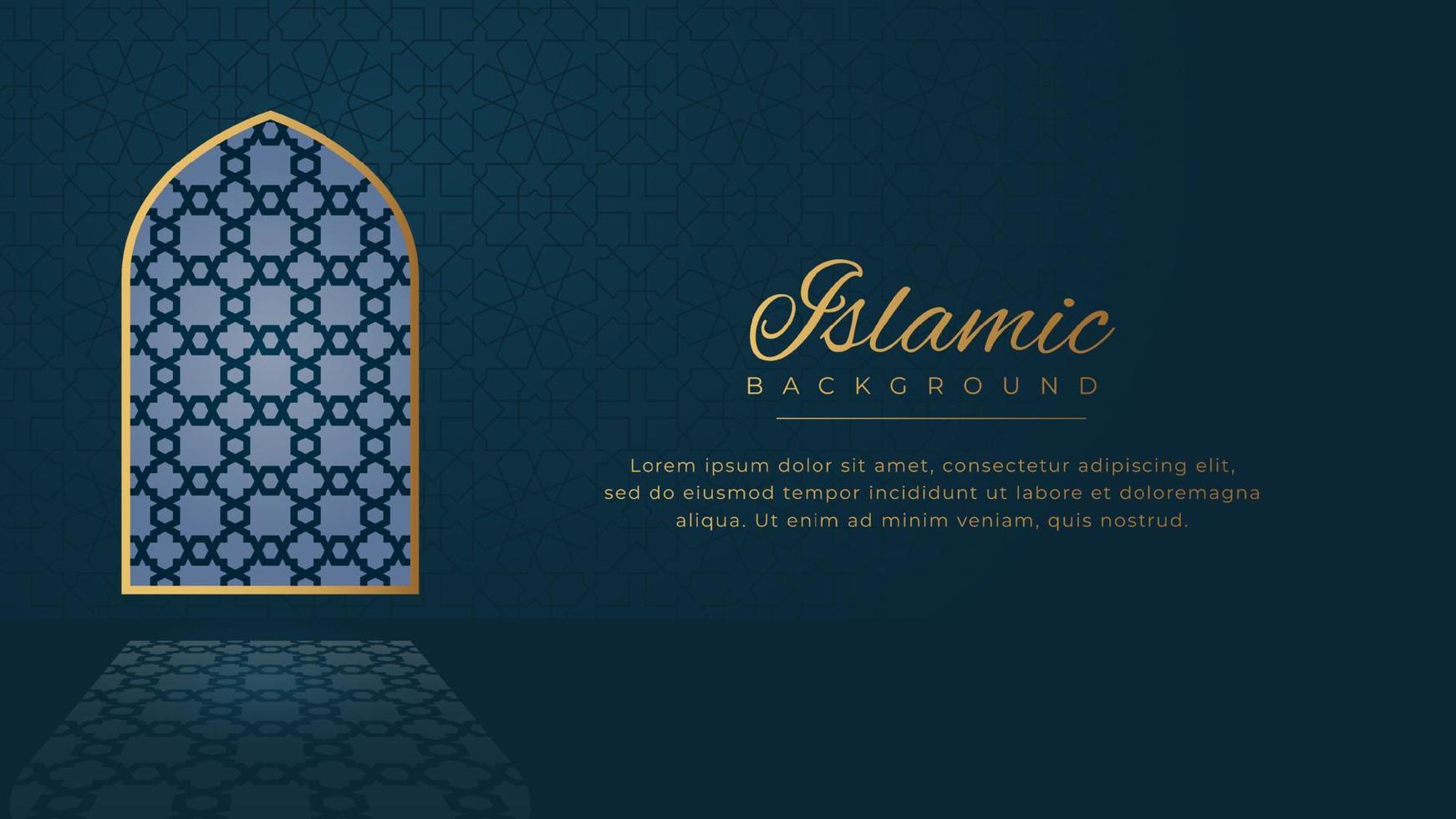 Islamic Arabic Style Golden Ornamental Arch Frame Background vector