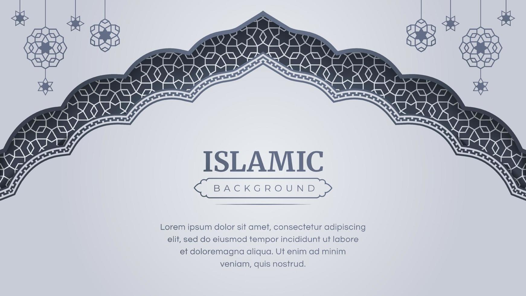 Islamic Arabic Arabesque Ornament Pattern Frame Background with Copy Space vector