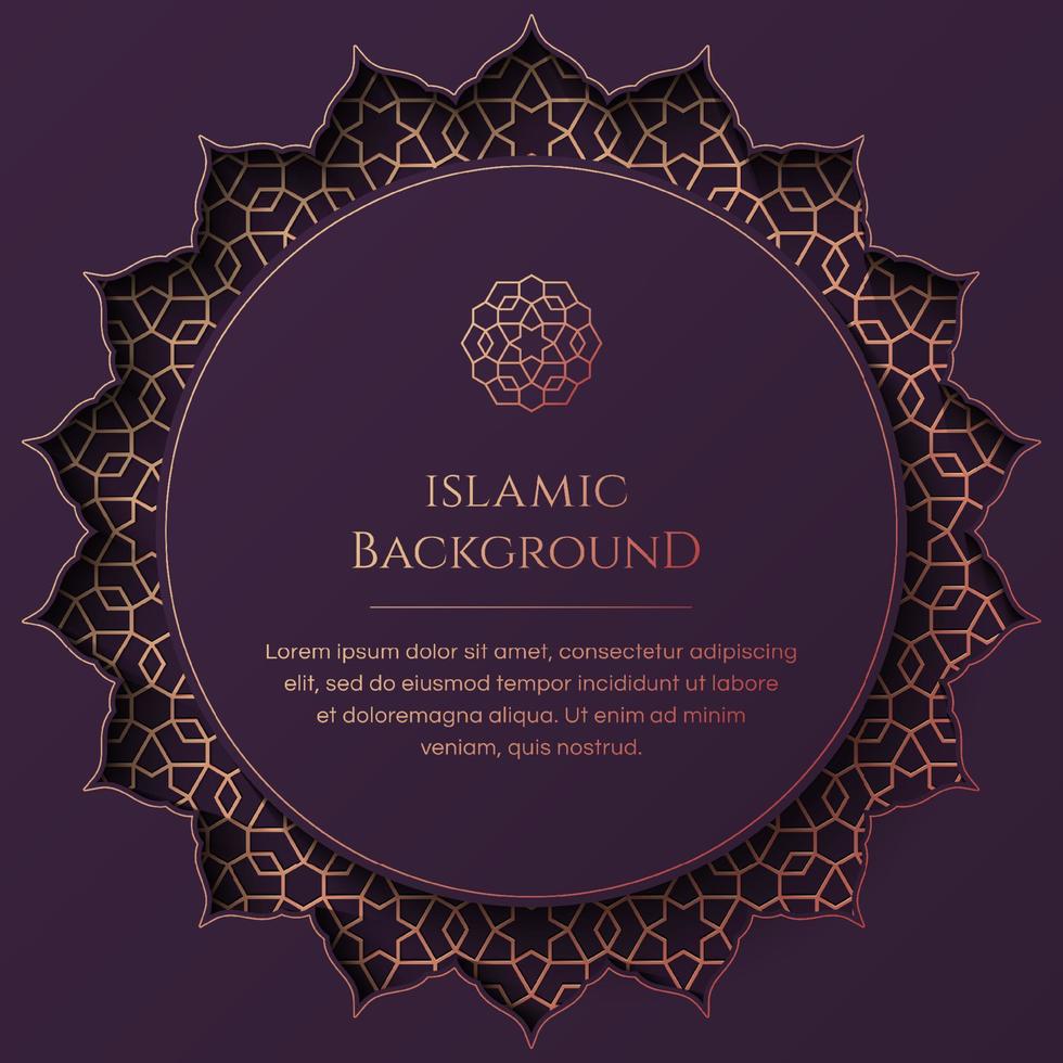 Islamic Arabic Mandala Style Background with Ornament Frame vector